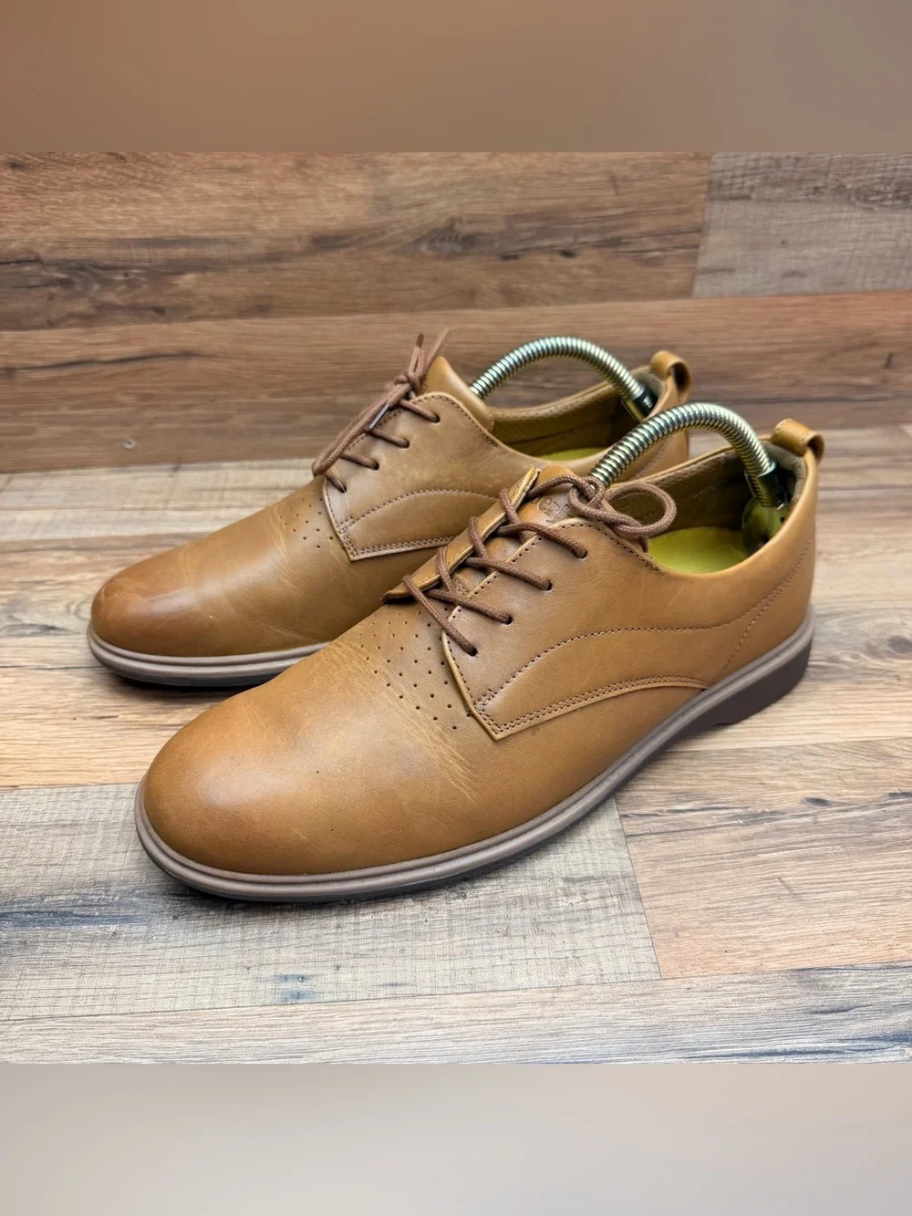 Amberjack The Original men size 9.5 Leather Casual Dress Shoe Chestnut
